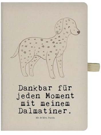 Mr. & Mrs. Panda DIN A4 Baumwoll Notizbuch Dalmatiner Moment - Geschenk, Skizzenbuch, Notizblock, Notizen, Eintragebuch, Hundebesitzer, Hund,