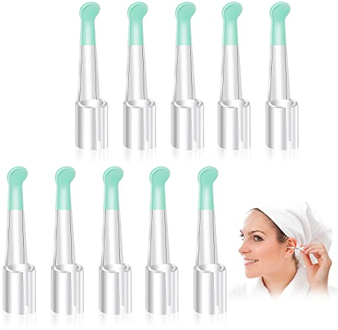 Prasacco 10 Stück Ohrlöffel Spitzen, Ohrreiniger Ersatz Spitzen Silikon Ohrlöffelspitzen Ohrenschmalz Entferner Ersatz Zubehör für Erwachsene und Kinder (20mm Lang)