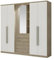 Vente-unique-Armario ISAK - 4 Puertas - Espejo y cajones - Largo 240 cm - Roble y Marfil