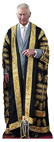 Star Cutouts SC4207 King Charles III Gold Lifesize Cardboard Cutout with Free Mini – Coronation Display, Royal Event Decoration & Collector Gift