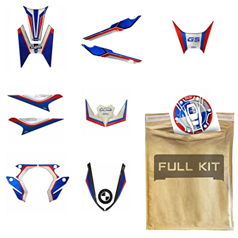 Resin Bike Kit Adesivi Moto Compatibili con BMW R 1250 GS HP 2019-2020. Protezioni Moto Completa da Urti e Graffi. Adesivi 3D Resinati per R 1250 GS HP 2019-2020
