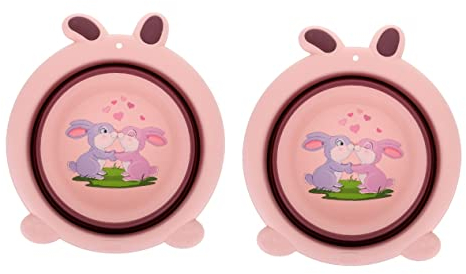 ABOOFAN 2st Klappbares Fußbecken Gesicht Waschbecken Klappbares Waschbecken Zusammenklappbare Wäschewanne Klappbare Fußbecken Kleinkind Waschbecken Fußbad Eimer Shampoo Tpe Tragbar Reisen