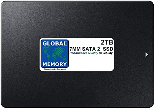 GLOBAL MEMORY Unidad de estado sólido SATA 2 de 2 TB de 7 mm para ordenadores portátiles, escritorios, servidores, estaciones de trabajo, placas madre
