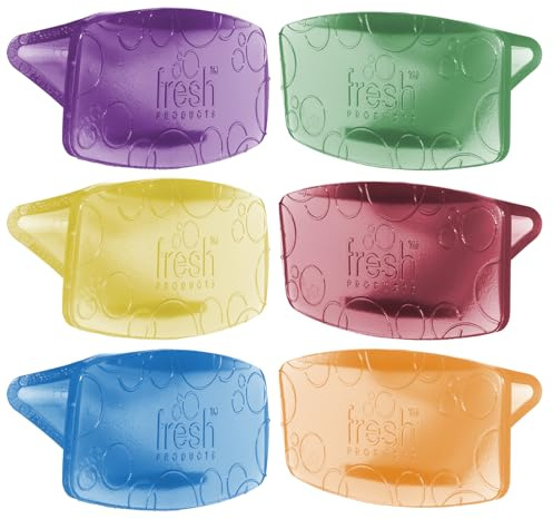 Fresh Products Eco Bowl Clip Air Freshener - Versatile Design Toilet & Trash Freshener - Chemical Free Natural Oils - Discreet - Lasts 30 Days - Made in USA - Variety Pack 6 pk