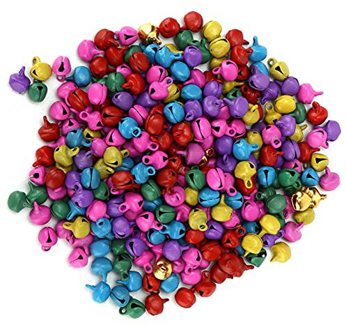 Mini-Glocken, 300 Stück Glöckchen, 6 Mm, Glöckchen Zum Basteln, Kleine Glöckchen, Mini-Glockenanhänger Für Die Schmuckherstellung, DIY-Weihnachtsglocken(Farbe)
