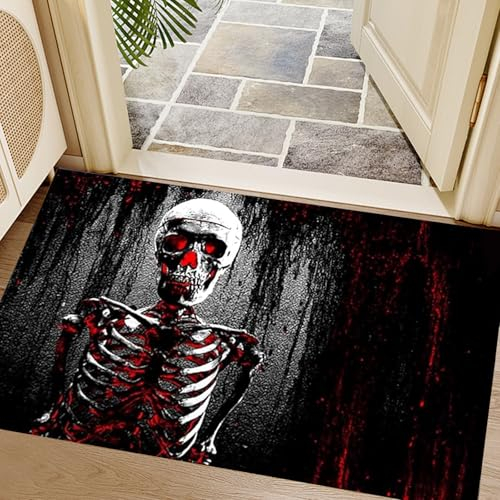 HELOVGE Halloween Fußmatte 3D,Lustige Horror Fußmatte,Scary kanalisation Clown Fußmatte,Clown Halloween Deko Fußmatte,Badematten Scary, Für den Innenbereich im Freien Halloween Dekoration.