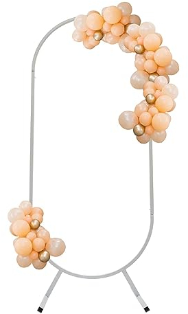 TouSuaRSi Hochzeitsbogen Hintergrundständer, Metall Hochzeit Bogen Hintergrund Ständer für Geburtstags Party, Hochzeit, Zeremonie, Babyparty, Gartenballon, Wedding Dekoration (Weiß, 58x50x140cm)