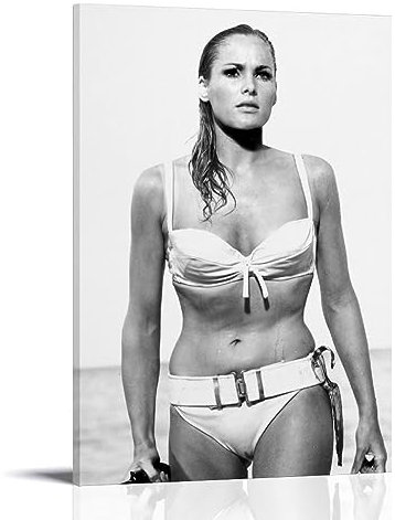 OqcEha Ursula Andress Vintage-Poster, Superstar-Kunstwerke, Bilddruck, Wandkunst, Malerei, Leinwand, Geschenk, Dekoration, Zuhause, dekorativ, 60 x 90 cm