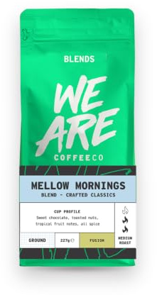 We Are Coffee Co Mellow Mornings Medium Roast Ground Coffee for Cafetiere, 227g, Smooth and Balanced Crafted Blend, Small Batch Roasted in Glasgow