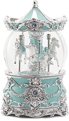 SCUUBE Spieluhren Musikbox Musikbox Kristallkugel Spieluhr Drehbare Spieluhr Blaue Spieluhr mit Licht for Frauen Kinder Mädchen Mutter Tochter Festivalgeschenk