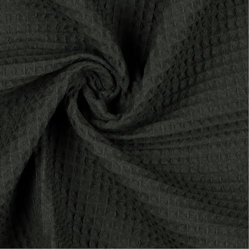 VmG-Store Waffelpique Meterware 40 Farben Waffel Stoff 100% Baumwollstoff Tex Standard 100 (051 Army Green, 200 x 150cm)