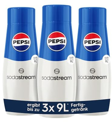 SodaStream Sirup 3x Pepsi Cola - 1x Flasche ergibt 9 Liter Fertiggetränk, Sekundenschnell zubereitet und immer frisch, 440 ml