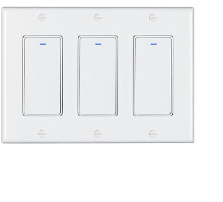 Smart Light Switch, Wifi Smart Light Dimmer Switch Module for LED Lights, Need Neutral Wire, App Wireless Remote Control Wall Switches(3gang)