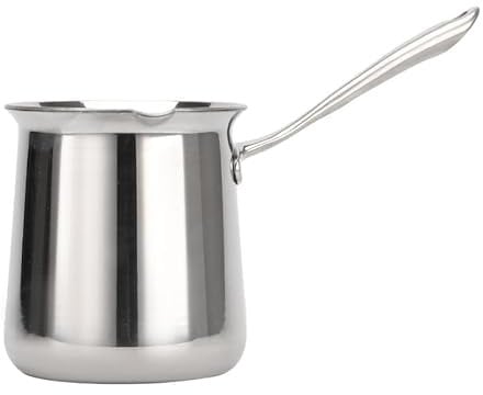 IMEEA Turkish Coffee Pot 600ml Milk Pot Arabic Greek Coffee Pot SUS304 Stainless Steel Butter Warmer Ibrik Coffee Pots Sauce Melting Pot