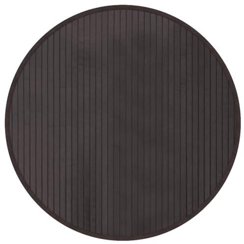 vidaXL Tapis Rond Marron foncé 60 cm Bambou, Tapis de Salon, Tapis de Cuisine, Tapis Rond, Tapis de Chambre à Coucher, Tapis de Salle de Bain