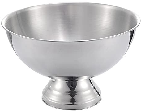 ALEjon Collic Durevole Ciotola per Secchiello per Il Ghiaccio in Acciaio Inossidabile, Raffreddatore per Champagne in Metallo 13,5 L Grande capacità, Decorazione Domestica/Argento/35 * 22,5 Cm