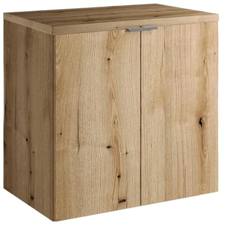 Lomadox Badezimmer Waschtisch 60cm, Eiche, geringe Tiefe (40cm)