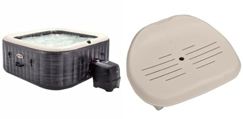 Intex - 28450EX - Pure Spa Bulles Ardoise 4 Places, Gris Ardoise & siège Pure Spa