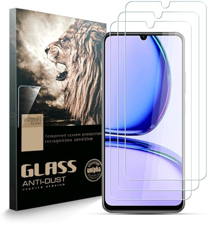 AYSOW Protector de pantalla de vidrio templado para Realme C53, Premium Glass 0.3mm 9H Dureza 2.5D Film, Anti arañazos, Protector de pantalla para Realme C53[Pack de 3]