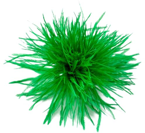 Whakano Elegante Feder Brosche,Damen Haarspange,Straußenfeder Ansteckbrosche,Vintage Corsage,Schal Pin,Pullover Hemd Hüte Clips für Damen,Kleidung Zubehör,für Hochzeit Bankett Party,Gras-Grün