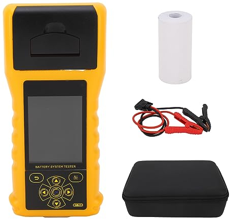 Klanata 12-V-Leitfähigkeitsbatterietester, Autobatterieanalysator mit integriertem Drucker, kompatibel mit Auto, LKW, Marine, Motorrad, SUV, Boot