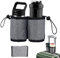 Luggage Cup Holder for Suitcases, Gray Free Hands Luggage Cup Holder Oxford Cloth Drink Caddy Cup Holder Travel Cup Holder for Flight Attendants Creative Travel Accessories