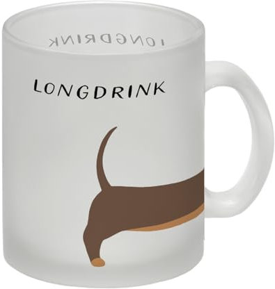 Dackel Glas Tasse mit Spruch Longdrink Perfekt für Dackel-Liebhaber Ideal für Alkohol Fans - Gin Tonic Tequila Wodka Whisky