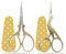 Stickerei Schere Kleine, 2PCS Edelstahl Handwerk Schere zum Nähen Gewinde Nadelarbeit Handwerk Trimmen mit gefälschter Leder Schere Abdeckung (Gold)