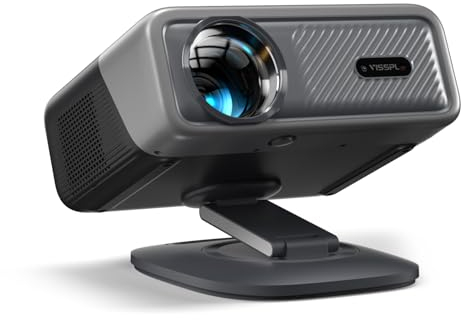 Smart Beamer 4K[Netflix Official & 3D Dolby Audio] VISSPL 28000 Lumen Autofokus/Auto Trapezkorrektur Projektor, WiFi6 Bluetooth Beamer 4K Heimkino, Outdoor Video Projektor Mit 360° Drehbarem Ständer