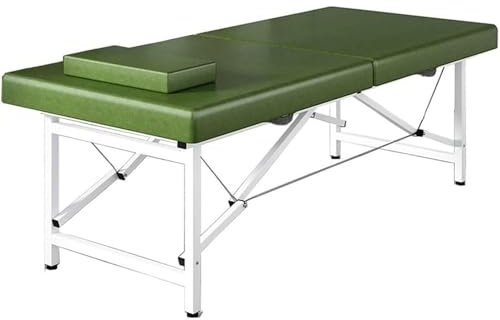 DKPLOE Massageliege Klappbar Massage Table Leicht Leicht Zu Tragen Geeignet Für Wimpernverlängerungen Fußmassagen Gesichtsbehandlungen Spa-Tattoos(Grün)