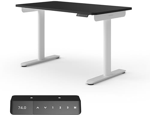 Ergotopia Desktopia One höhenverstellbarer Schreibtisch | elektrischer Schreibtisch höhenverstellbar | Bürotisch höhenverstellbar, Verstellbarer Tisch TÜV-geprüft, 7 Jahre Garantie 138x65 cm