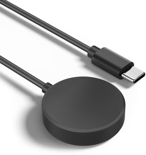 Mugust Cargador para Samsung Galaxy Watch 7/4/4 Classic/6/6 Classic/5/5 Pro/3/Active 2/Active Charger,Magnético Cable de Carga USB C Repuesto para Samsung Galaxy Watch Accesorios(100cm)(Negro)