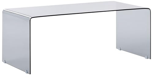 Beliani Minimalistischer Couchtisch transparent/schwarz Glas Kendall