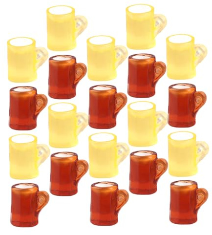 Holibanna 20pcs Mini Beer Mugs Miniature Resin Shot Cups for Party Decorations Creative Photo Booth Props for Wine Tasting