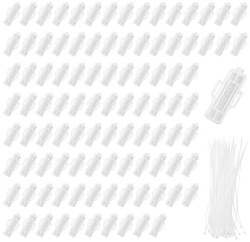 Anrbb 100 etichette per cavi riutilizzabili, con 100 fascette trasparenti, impermeabili, per l'organizzazione dei cavi e l'etichettatura dei cavi di rete
