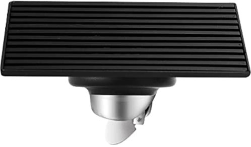 KLYDBMYT Drenaje Cuadrado para Ducha, desagüe para baño, con Rejilla extraíble, Acero Inoxidable Sus 304, Acabado Negro, para Cocina, balcón, Garaje (15 x 10 cm)