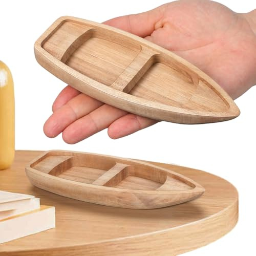 ULTECHNOVO Holzboot Miniatur Unbehandeltes Deko Schiff aus Holz | Naturholz ohne Lackierung, 17x6.5x2.1cm, Zum Basteln und Bemalen, Ideal für maritime dekoration und Tisch-Organizer