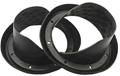 2x 6.5In Silicone Car Speaker Baffle Waterproof and Dustproof Cover Black