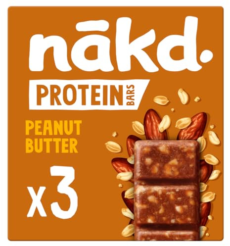 Nakd Peanut Butter Protein Bar - Vegan - Gluten Free - Healthy Snack, 45g x 3