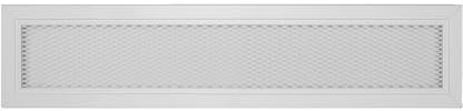 DEMLOU Rejilla de Ventilación 60 x 9 cm Aluminio Blanco RAL 9016. | Aluminio perforado con malla, difusor de aire caliente interior/exterior, formato lineal, blanco RAL 9016.
