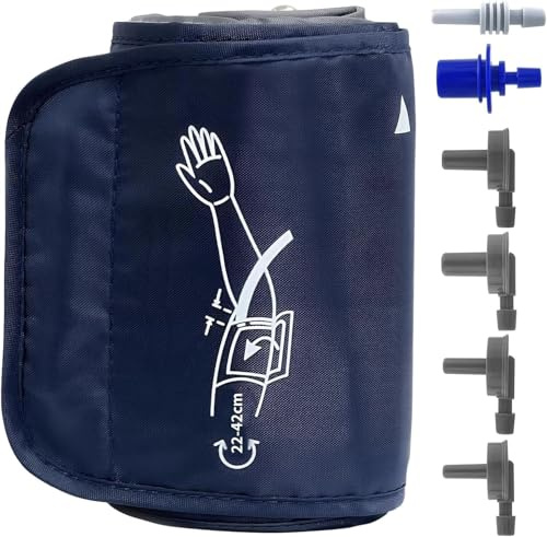 Blood Pressure Cuff for Omron BP, 22-42cm Medium Blood Pressure Monitors Cuff with 6 Universal Connectors, Adjustable BP Monitors Replacement Strap for Adult Upper Arm (M, Blue)