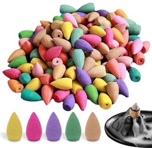 ZOCONE 150 Piezas Conos de Incienso Natural de Sándalo Incienso Reflujo 5 Mixtas Aromático Varios Estilos de Fragancias para Hogar Ambientador Baño Conos para Relajación Meditación Antiestrés (B)