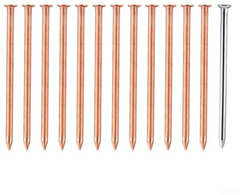 4-Inch Copper Tree Killer Nails for Stump Removal and Root Killing – 12-Pack + Stainless Steel Pilot Nail, Heavy-Duty Outdoor Landscaping