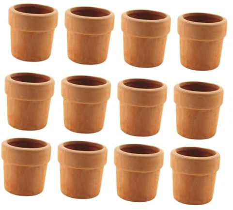 SOIMISS 12pcs Miniature Ceramic Flower Pots Mini Planter Statues Dollhouse Accessories Miniature Flowerpot Models for Dollhouse Decoration and Scenes