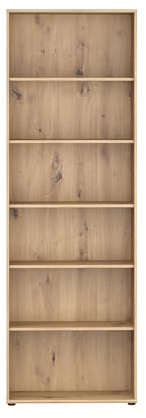 möbelando Regal >TREVONE< im modernen Design mit 6 Fächern und 5 Einlegeböden aus Spanplatte in Artisan Eiche Dekor, viel Stauraum auf Kleiner Fläche, stabile Konstruktion - 73,7x223,1x34,8cm (BxHxT)