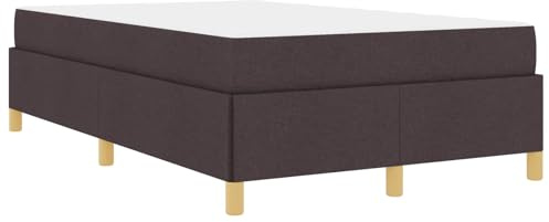 Owoxanthellate Dunkelbraunes Bett 120x200 cm mit Matratze, Stoff-Holz, Doppelbett mit Stauraum und Lattenrost
