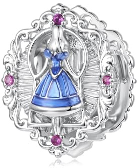 ZUOHUI Platinum Plated Copper Fairy Tale Charms for Women Jewelry Making, Castle Unicorn Teacup Beads for Pandora Compatible Bracelets, DIY Birthday Gift(Fantasy Castle YIC188)