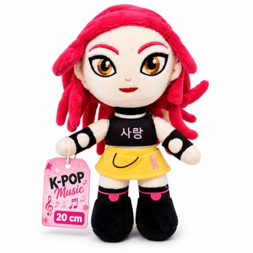 Grupo Moya - K-POP Music Plüschtier 20 cm, Weiche Stoffpuppe, Dekorative Polyester-Puppe, Sammel-Plüschtier für Musikfans, Originelle Geschenkidee (Rosa)
