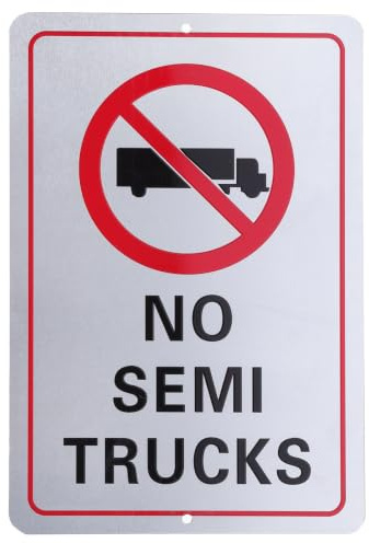 Uonlytech Cartello Stradale con Dettagli Riflettenti Divieto di Transito Camion in Alluminio per Ambienti di Circolazione Urbana e Rampe Autostradali