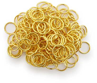 WEBandBUY Binderinge/Jump Rings 8mm Durchmesser Farbe Gold 15g ca.160 STK